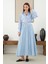 Kraşlı Vual Etek Açık Mavi 1