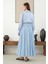 Kraşlı Vual Etek Açık Mavi 2