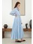 Kraşlı Vual Etek Açık Mavi 3