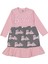 Kız 3/6 Yaş Çizgili Yazı Baskılı Elbise 1