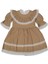 Kız 2/5 Yaş Keten Uzun Kollu Dantelli Elbise 1