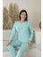 Kadın Yazlık Puantiyeli Uzun Kollu Viskon Pijama Takımı 3