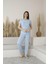 Kadın Yazlık Yıldız Desenli Kısa Kollu Viskon Pijama Takımı 1