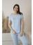 Kadın Yazlık Yıldız Desenli Kısa Kollu Viskon Pijama Takımı 5
