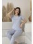 Kadın Yazlık Desenli Kısa Kollu Viskon Pijama Takımı 2