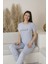 Kadın Yazlık Kalp Desenli Kısa Kollu Viskon Pijama Takımı 2
