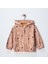 Kız 9/24 Ay Çiçek Desenli Kapşonlu Hırka 1