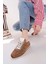 Lizbon Model Hakiki Deri Toprak Süet Bağcıklı Günlük Kadın Sneakers 2