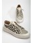 Neva Taşlı Düz Taban Kadın Leopar Kot Sneakers 2
