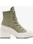 Chuck 70 De Luxe Heel Unisex Haki Deri Platform Sneaker 1