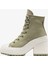 Chuck 70 De Luxe Heel Unisex Haki Deri Platform Sneaker 3