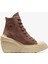 Chuck 70 De Luxe Wedge Kadın Kahverengi Deri Platform Sneaker 1