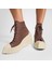 Chuck 70 De Luxe Wedge Kadın Kahverengi Deri Platform Sneaker 3
