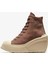 Chuck 70 De Luxe Wedge Kadın Kahverengi Deri Platform Sneaker 4