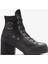 Chuck 70 De Luxe Heel Unisex Siyah Deri Platform Sneaker 1