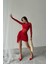 Kadın Kırmızı Mini Boy Tül Elbise NBDF0215 3