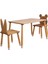 Wood&joy Doğal Ahşap Düz Etkinlik Masası, Çalışma Masası + 1 Sandalye Seti 2