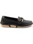 Siyah Leather Kadın Loafer Ayakkabı K01028130303 1