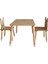 Wood&joy Doğal Ahşap Düz Etkinlik Masası, Çalışma Masası + 2 Sandalye Seti 1