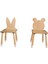 Wood&joy Doğal Ahşap Düz Etkinlik Masası, Çalışma Masası + 2 Sandalye Seti 3
