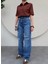 Yırtık Detaylı Geniş Paça Jean 1