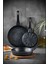 Stone Tava Seti 3 Parça Döküm 20-24-28CM Bio Granit Kaplama Yanmaz Yapışmaz 1