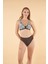 Dijital Desenli Toparlayıcı Luplu Bikini Takımı - Kahverengi 5
