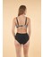 Yüksek Bel Kruvaze Zebra Desenli Bikini Takımı - Siyah 2