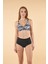 Yüksek Bel Kruvaze Zebra Desenli Bikini Takımı - Siyah 3