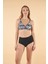 Yüksek Bel Kruvaze Zebra Desenli Bikini Takımı - Siyah 5