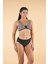 Kaz Ayağı Desenli Toparlayıcı Luplu Bikini Takımı - Kahverengi 3