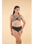 Kaz Ayağı Desenli Toparlayıcı Luplu Bikini Takımı - Kahverengi 5