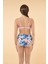 Desenli Yüksek Bel Britli Bikini Takımı - Pudra Mavi 2