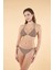 Aksesuarlı Üçgen Bikini Takımı - Bej 4