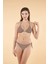 Aksesuarlı Üçgen Bikini Takımı - Bej 5