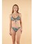 Desenli Büzgülü Balenli Bikini Takımı - Yeşil 4