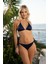 Aksesuarlı Üçgen Bikini Takımı - Lacivert 3