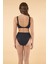 Kemerli Kruvaze Çizgi Dokulu Bikini Takımı - Siyah 2