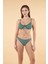 Puantiyeli Büzgülü Balenli Bikini Takımı - Yeşil 1