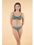 Puantiyeli Büzgülü Balenli Bikini Takımı - Yeşil 3