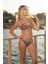 Desenli Büzgülü Balenli Bikini Takımı - Renkli 4