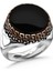 Siyah Oniks Taşlı Gümüş Erkek Yüzük 3