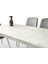 Kelebek Marmo Ahşap Salon Yemek Masa Sahra Sandalye Takımı 4 Sandalyeli Ortadan Açılır Büyüyen 80 x 130 cm Mermer Desen 4