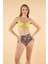 Desenli Yüksek Bel Britli Bikini Takımı - Sarı 1
