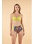 Desenli Yüksek Bel Britli Bikini Takımı - Sarı 3