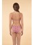 Çiçek Desenli Büzgülü Balenli Bikini Takımı - Pembe 2