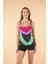 Şortlu Dalga Desenli Tankini Mayo - Renkli Siyah 3