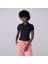 Slim Button-Up Kadın Siyah T-Shirt 1
