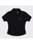Slim Button-Up Kadın Siyah T-Shirt 3