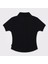 Slim Button-Up Kadın Siyah T-Shirt 4